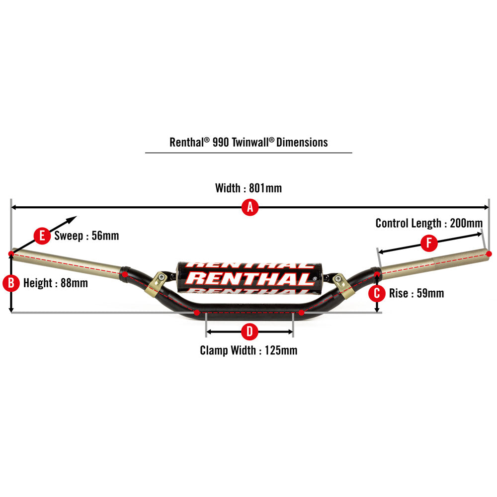 990 Twinwall® - 1-1/8" Braced Moto Handlebar
