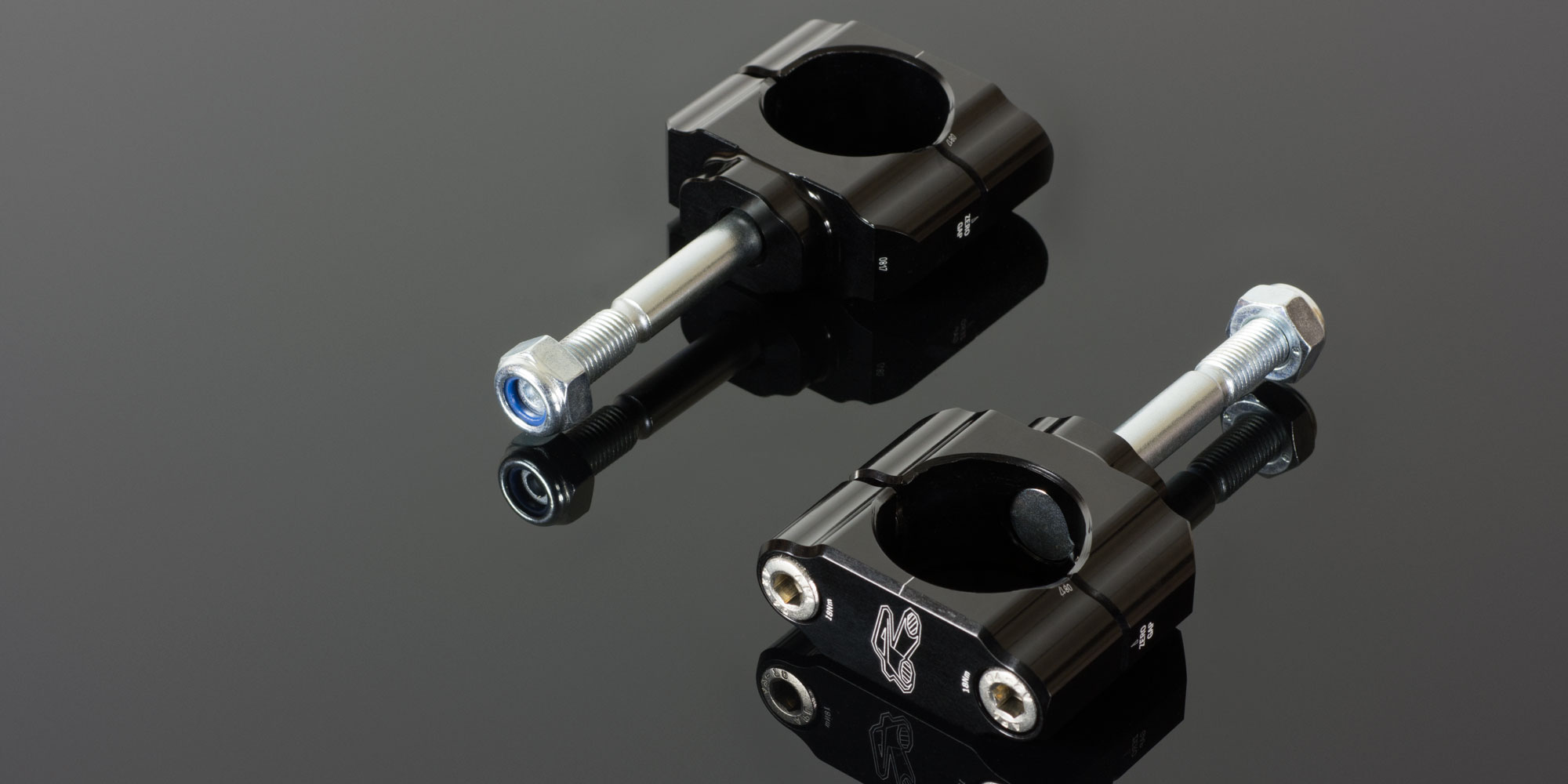 22mm 5mm Offset M12 Handle Bar Clamp Mounts Motocross Enduro Uk  Manufactured -  UK